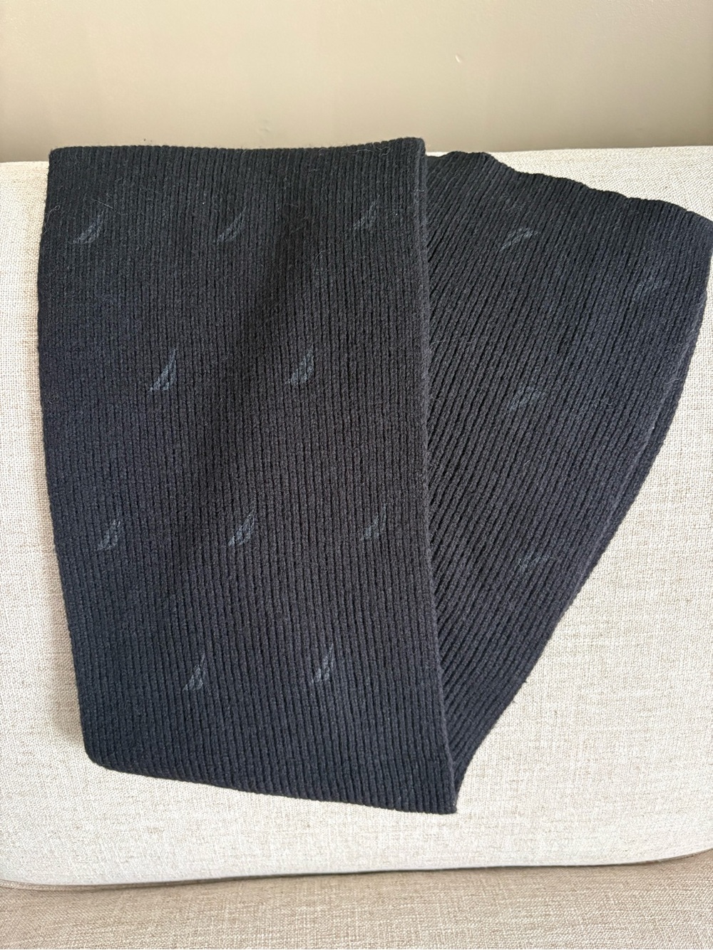 Men's Nautica Black Ribbed Knit Scarf